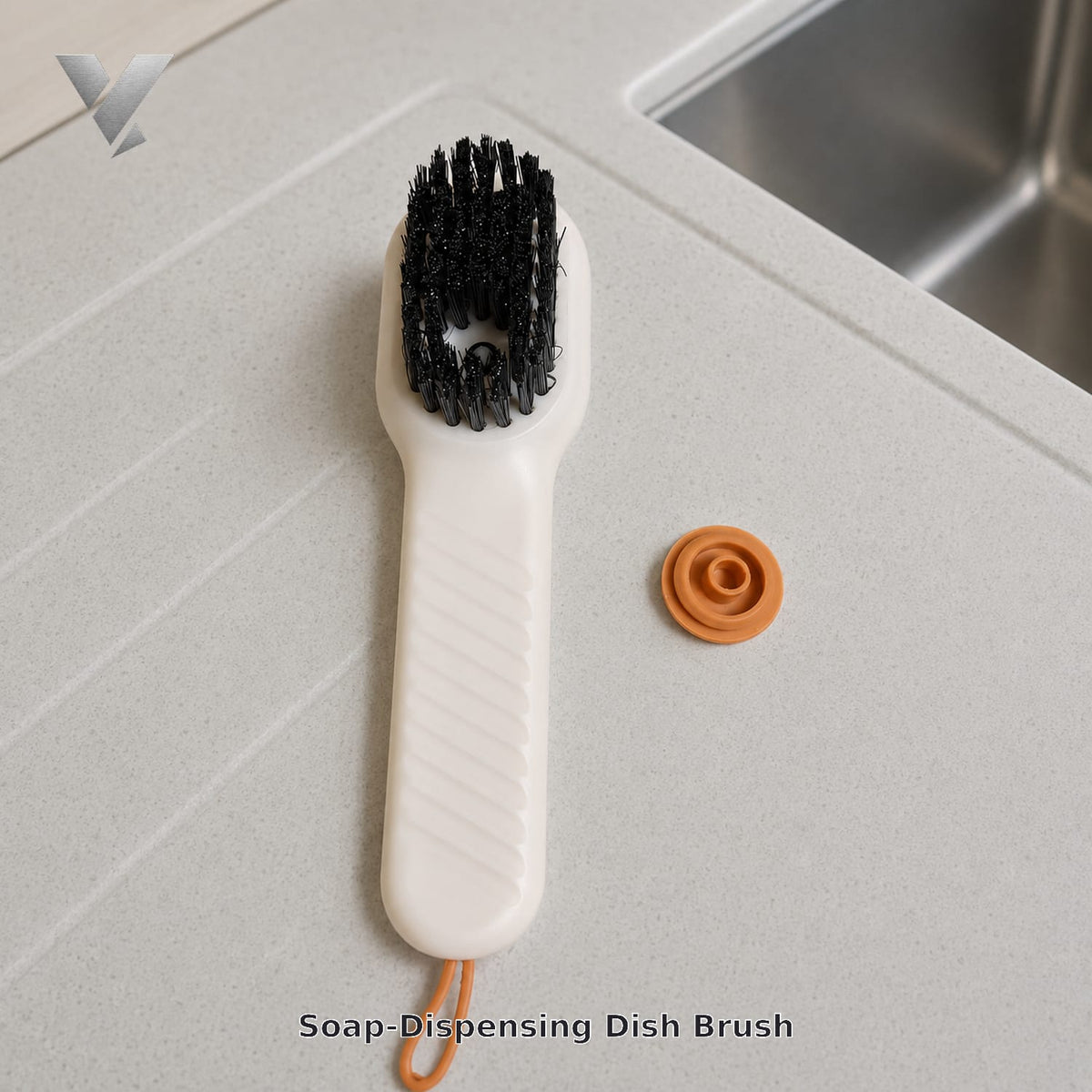 Soap-Dispensing Dish Brush