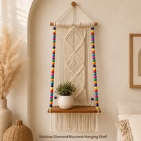 Handmade Boho Macrame Wall Shelf!