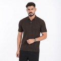 Men’s Premium Old Money Knit Polo Shirt – Espresso Brown
