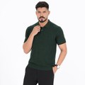 Men’s Premium Old Money Knit Polo Shirt – Deep Forest Green