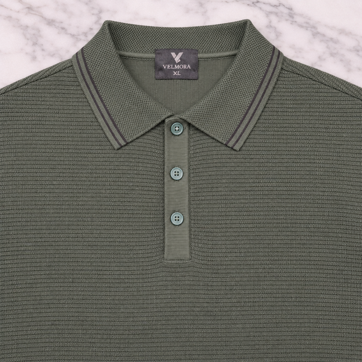 Men’s Premium Old Money Knit Polo Shirt – Stone Taupe