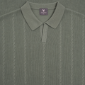 Men’s Premium Old Money Cable Knit Polo Shirt – Mocha Taupe