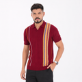 Men’s Premium Old Money Knit Polo Shirt - Burgundy Wine
