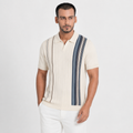 Men’s Premium Old Money Knit Polo Shirt - Ivory Cream