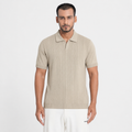 Men’s Premium Old Money Knit Polo Shirt - Sand Beige
