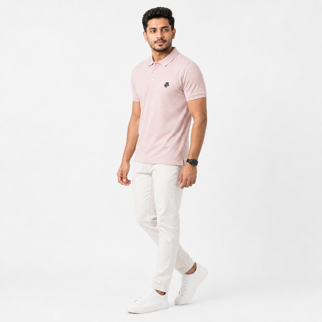 Men’s Premium Pique Cotton Polo Shirt - Blush Sand