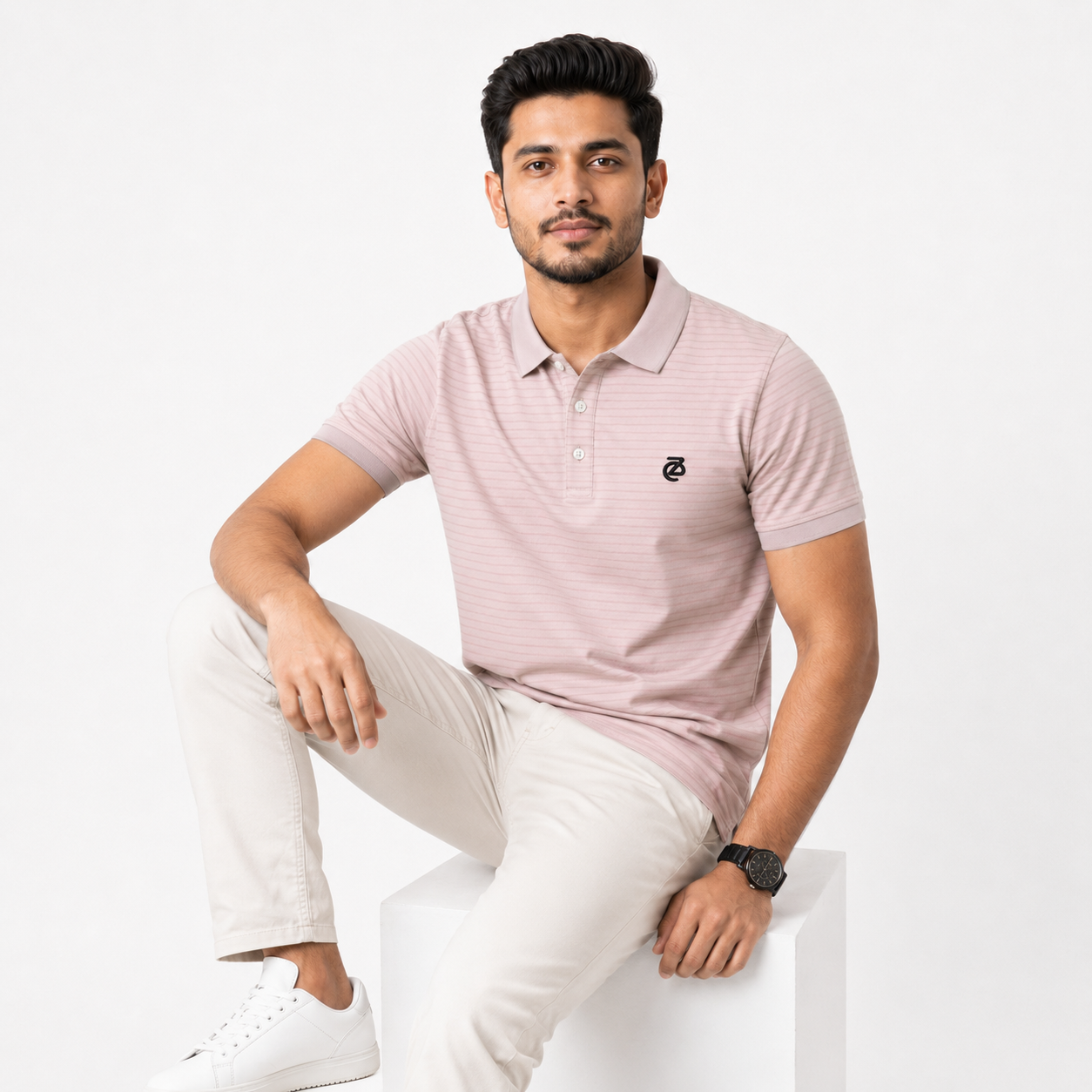 Men’s Premium Pique Cotton Polo Shirt - Blush Sand