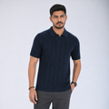 Men’s Premium Old Money Knit Polo Shirt - Deep Navy