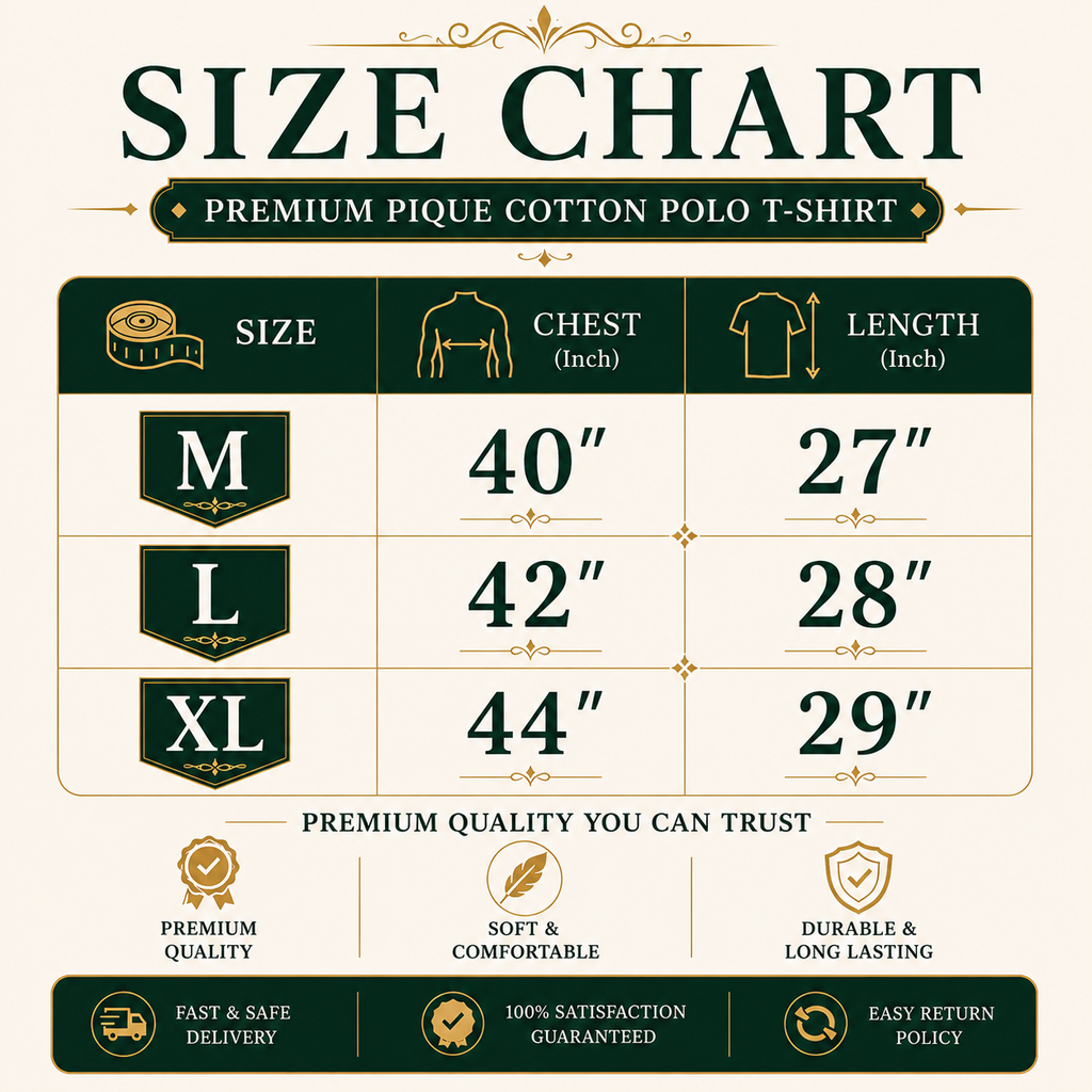 Men’s Premium Pique Cotton Polo Shirt - Black Baroque Print