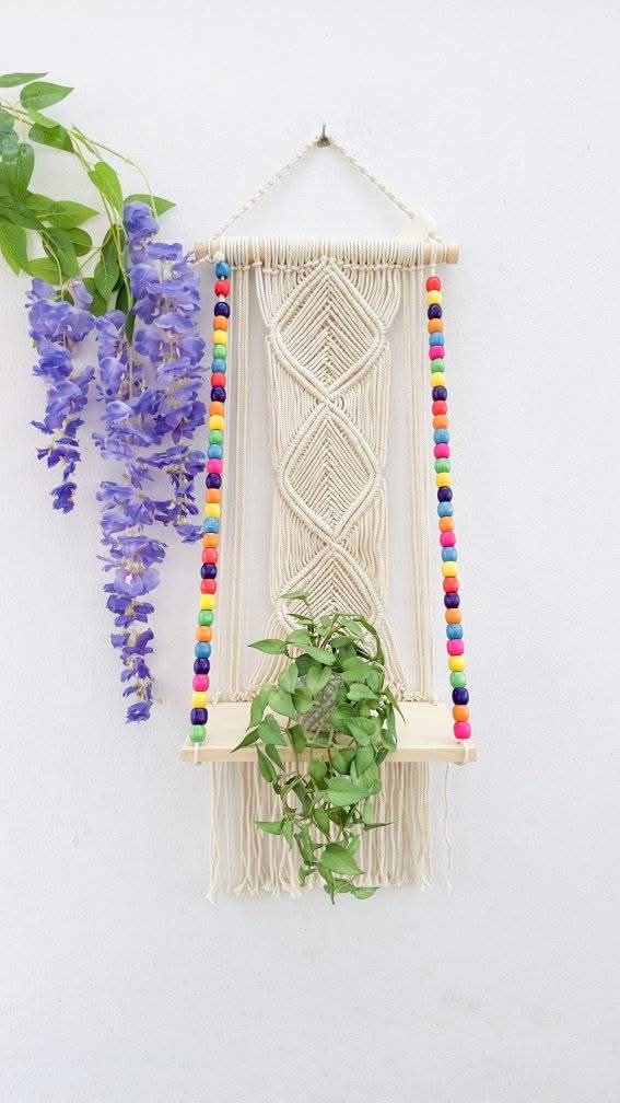 Handmade Macrame Jhula / Hanging Shelf